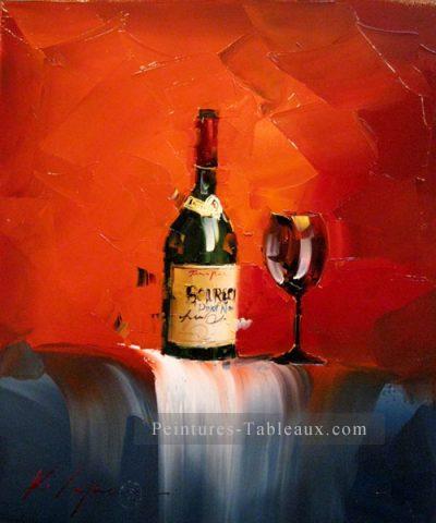 Vin en rouge 2 Kal Gajoum nature morte décor Peintures à l'huile